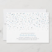 Invitation Ballons Argentés et Bleus | Fête du premier annive (Dos)