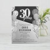 Invitation Ballons Argentés Masculins pour 30ème Anniversaire (Debout devant)