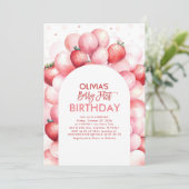 Invitation Ballons aux fraises Berry 1er anniversaire (Debout devant)