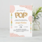Invitation Ballons Baby showers "Prêt à pop" (Debout devant)