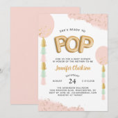 Invitation Ballons Baby showers "Prêt à pop" (Devant / Derrière)
