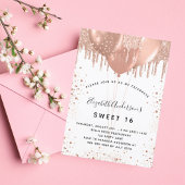 Invitation Ballons blancs en or doux 16 roses