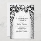 Invitation Ballons blancs noirs Fête de réchauffement domesti (Devant)