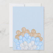 Invitation Ballons bleu ours en peluche mignon garçon baby sh (Dos)