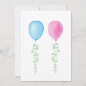 Invitation Ballons bleu rose Révélation de genre (Dos)