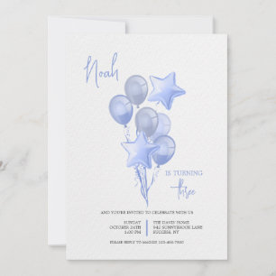 Invitation Ballons Bleus