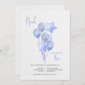 Invitation Ballons Bleus (Devant / Derrière)