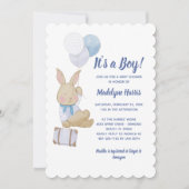 Invitation Ballons Bleus Bleu Bleu Cute C'est un Baby shower  (Devant)