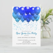Invitation Ballons Bleus Confetti Fête de la Saint Sylvestre (Debout devant)
