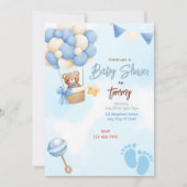 Invitation Ballons Bleus Douche bébé (Devant)