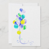 Invitation Ballons Bleus Douche bébé (Dos)