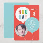 Invitation Ballons boules enfants photo anniversaire (Devant / Derrière)