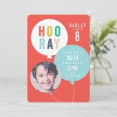 Invitation Ballons boules enfants photo anniversaire (Debout devant)