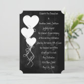 Invitation Ballons cardiaques sur un Mariage de tableau de bo (Debout devant)