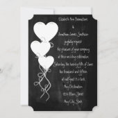 Invitation Ballons cardiaques sur un Mariage de tableau de bo (Devant)
