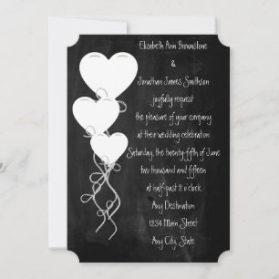 Invitation Ballons cardiaques sur un Mariage de tableau de bo