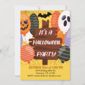 Invitation Ballons citrouilles C'est une fête d'Halloween (Devant)