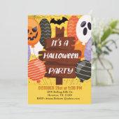 Invitation Ballons citrouilles C'est une fête d'Halloween (Debout devant)