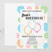 Invitation Ballons Colorés (Devant / Derrière)