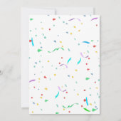 Invitation Ballons colorés & Confetti | Partie personnalisée (Dos)