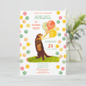 Invitation Ballons colorés de Otter doux Anniversaire (Debout devant)