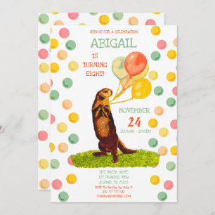 Invitation Ballons colorés de Otter doux Anniversaire