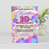 Invitation Ballons colorés festifs Anniversaire (Debout devant)