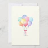 Invitation Ballons colorés mignon ours Garçon Anniversaire (Dos)