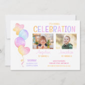 Invitation Ballons colorés mignons Enfants photo Anniversaire (Devant)