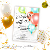 Invitation Ballons Colorés Ouverture officielle d'entreprise 