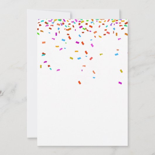 Invitation Ballons Confetti lumineux colorés 1er anniversaire (Dos)