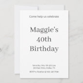 Invitation Ballons & Confetti sur Crème Anniversaire (Dos)