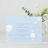 Invitation Ballons d'air Fête des mariées Bleu bébé (Debout devant)