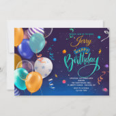 Invitation Ballons d'anniversaire (Devant)