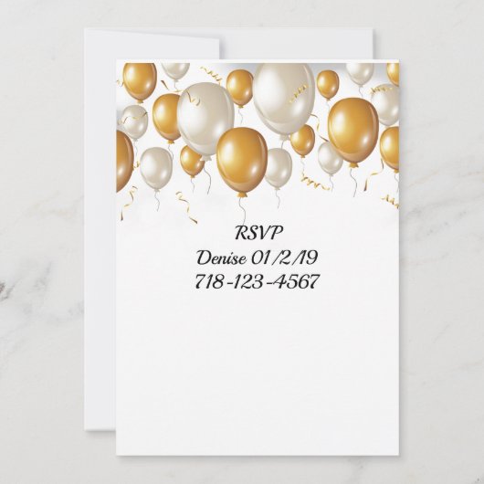 Invitation Ballons d'anniversaire (Dos)