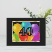 Invitation Ballons d'anniversaire 40 (Debout devant)