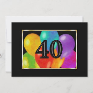 Invitation Ballons d'anniversaire 40
