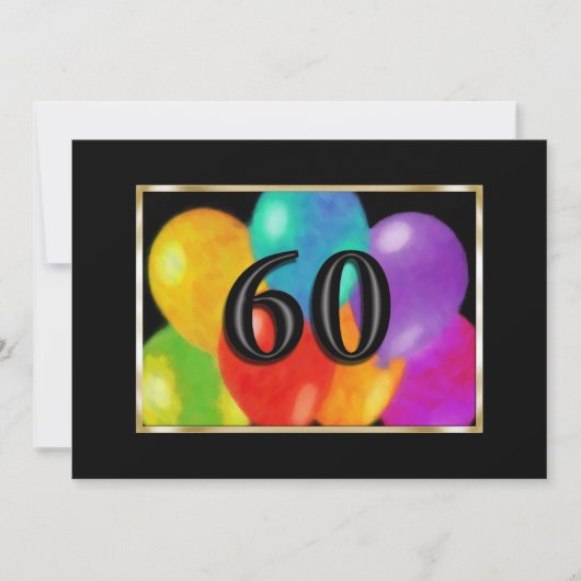 Invitation Ballons d'anniversaire 60 (Devant)