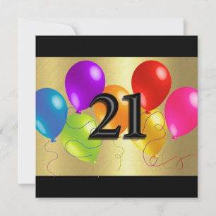 Invitation Ballons d'anniversaire colorés 21