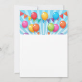 Invitation Ballons d'anniversaire colorés et joyeux (Dos)