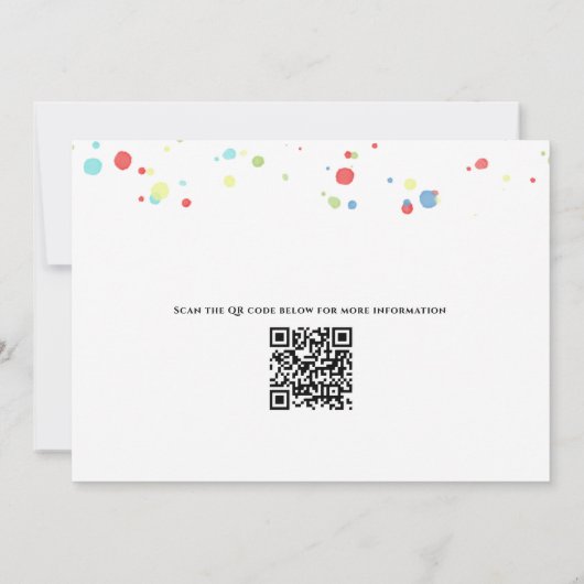 Invitation Ballons d'anniversaire Confetti Parti moderne QR C (Dos)
