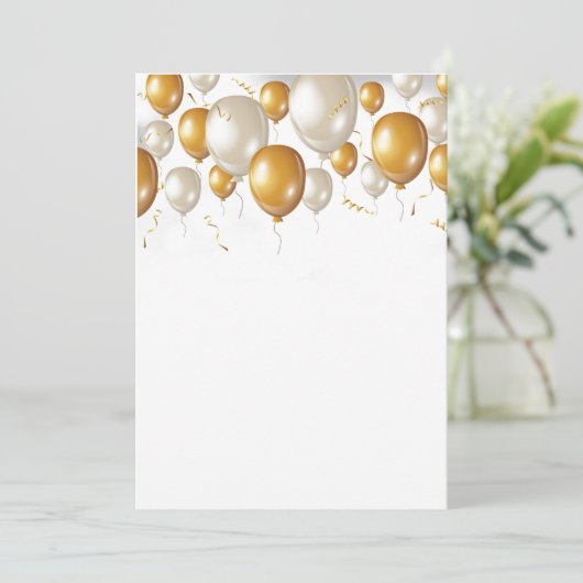 Invitation Ballons d'anniversaire de célébration (Debout devant)
