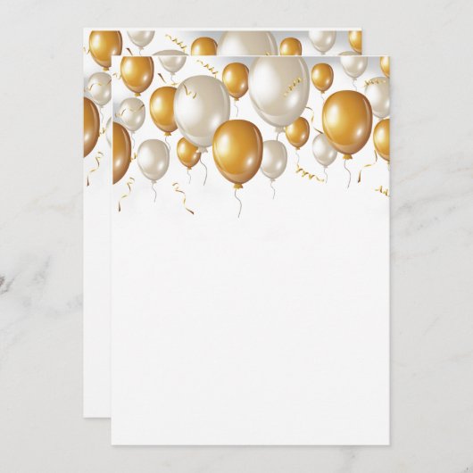 Invitation Ballons d'anniversaire de célébration (Devant / Derrière)