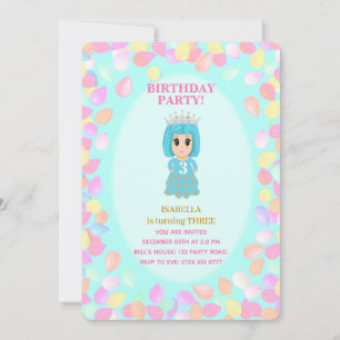 Invitation Ballons d'anniversaire de la fille 3