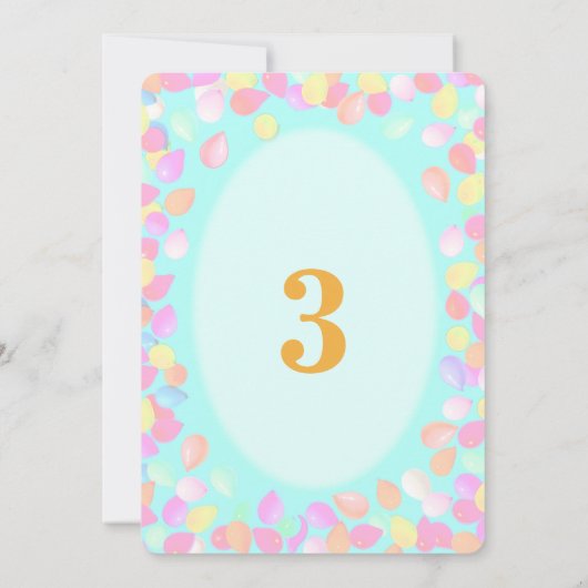 Invitation Ballons d'anniversaire de la fille 3e (Dos)