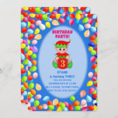 Invitation Ballons d'anniversaire mignons (Devant / Derrière)