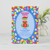 Invitation Ballons d'anniversaire mignons (Debout devant)