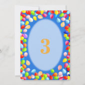 Invitation Ballons d'anniversaire mignons (Dos)