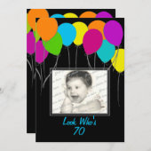Invitation Ballons d'anniversaire Photo (Devant / Derrière)