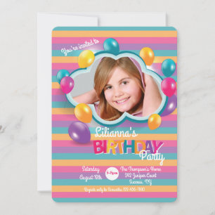 Invitation Ballons d'anniversaire photo